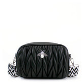 BRANDI Quilted Crossbody Bee Bag - Black - Majestico Gifts